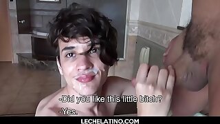 Hottest Latin boy gets facial cumshot exotic older daddy