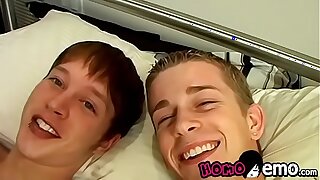Two cute emo gay boys have hardcore anal sex until they cum